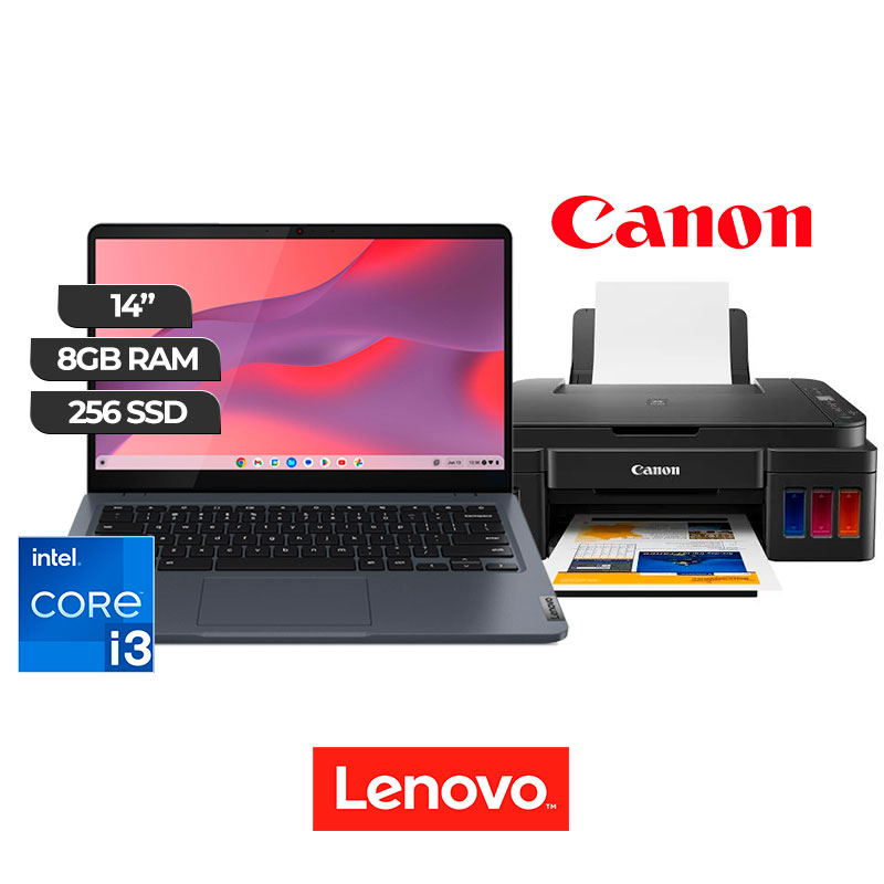 LAPTOP LENOVO i3 + IMPRESORA CANON ECOTANK