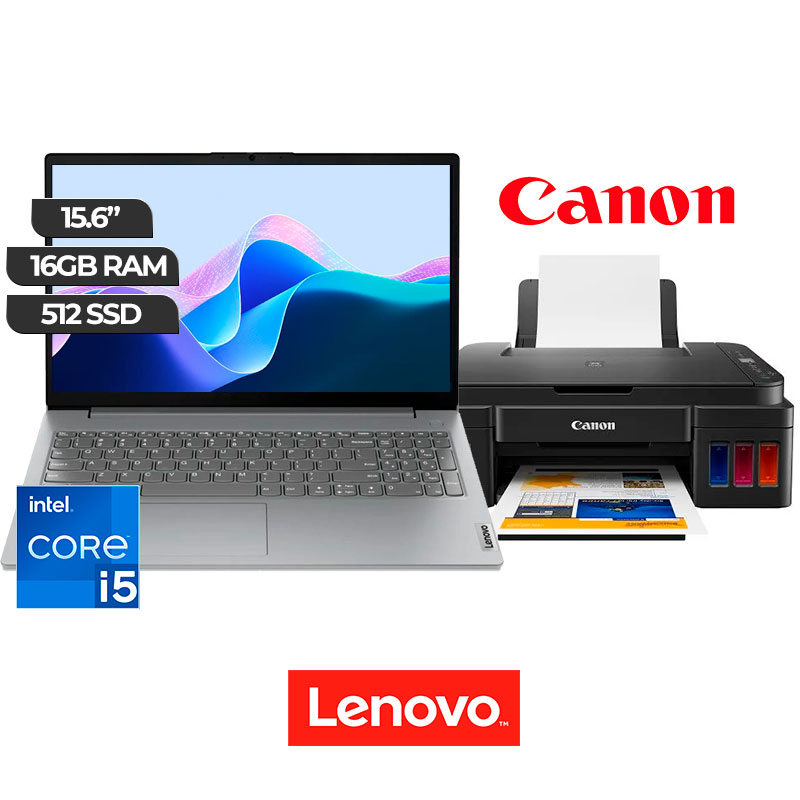 LAPTOP LENOVO i5 + IMPRESORA CANON ECOTANK