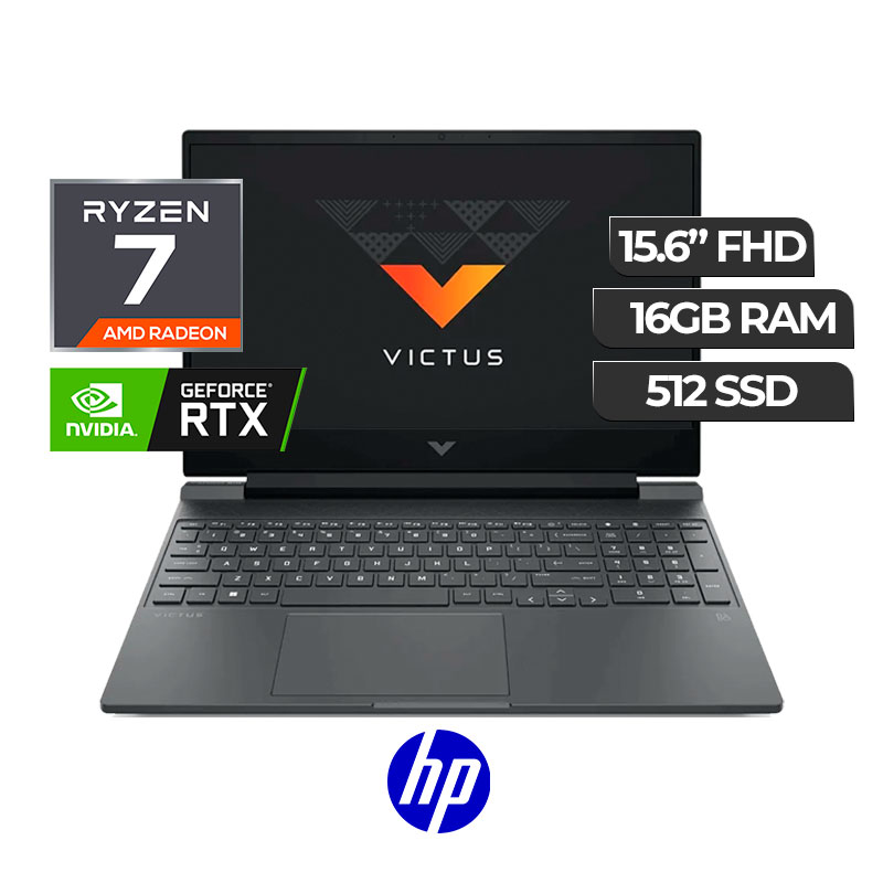 HP VICTUS RYZEN 7 16GB 512 SSD 15.6 FHD
