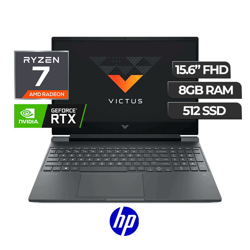 HP VICTUS RYZEN 7 8GB 512 SSD 15.6 FHD